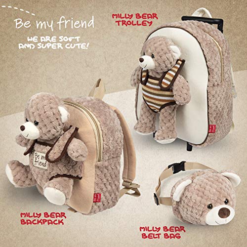 PERLETTI Plüschtier Teddybär Kindergepäck Rucksack für Kinder - Kinderrucksack Abnehmbaren Rädern und Kuscheltier Bär… – Bild 8