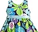 Sunny Fashion Girls Dress Blue Belt Flower Print Party Sundress Size 9-10