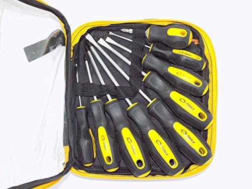 Screwdriver set, Bolt driver,a variety of different specifications of the screwdriver suit combination for a variety of different applications (9SET Yellow)