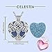 Essential Oil Lava Stone Diffuser Necklace, CELESTIA Tree of Life Heart Aromatherapy Locket Pendant with 7 Reusable Coloured Lava Stones - 24