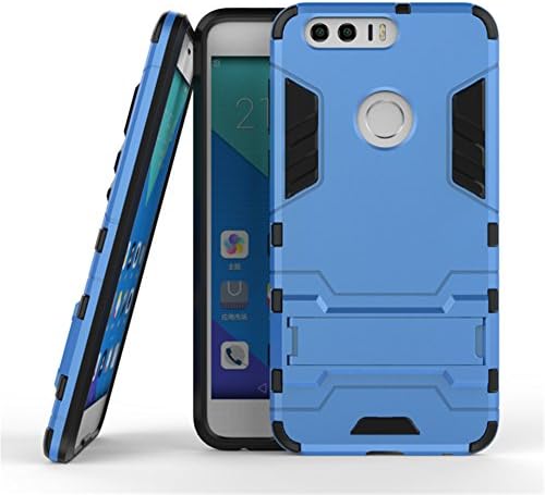 Honor 8 Case,JIUSHIWO [Heavy Duty] [Shock-Absorption] [Kickstand Feature] Hybrid Dual Layer Armor Defender Full Body Protective Case Cover for Huawei Honor 8 (kickstand Series Blue)
