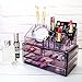 Ikee Design Purple Jewelry & Cosmetic Storage Display Boxes Two Pieces Set, Purple Cosmetic Jewelry Organizer Makeup Holder, Purple Cosmetic Holder Stand