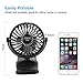 UERMEI Battery Operated Clip on Mini Portable Fan for Stroller 4 Speed Cooling Desk Table Fan USB Rechargeable Personal Fan for Office,Dorm or Outdoor Activity (Black)
