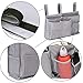 Bunk Bed Organizer - Bedside Storage Caddy with Pocket, Hanging Organizer for Dorm Room, Hospital Bed Rail & More - Grey