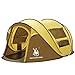 HUI LINGYANG Outdoor Instant 4-Person Pop Up Dome Tent - Easy, Automatic Setup -Ideal Shelter for Casual Family Camping Hiking (Khaki)