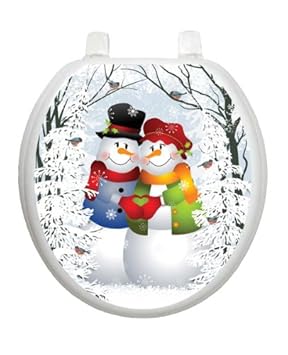 Snow Couple Christmas Toilet Tattoo TT-X629-R Round Winter Holiday