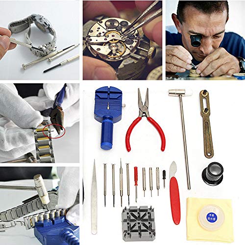 20PCS Watch Repair Kit Watch Disassembly Tool Professional Watch Repair Kit Tool Set with Carrying Case (Black)