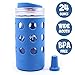 Brew Armor 24 Oz. Wide-Mouth (1.5 Pint) Mason Jar Beverage Bottle (Silicone Sleeve, Lid and Cork) by Brute Kitchen (Deep Water Blue)