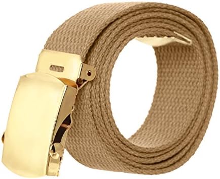 Canvas Military Style Belt with Gold Buckle - Nubiege