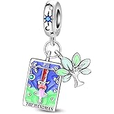 QIKAOLA S925 Sterling Silver Charm Beads for Women Tarot Cards Beads fits for Pandora Bracelets and Necklaces