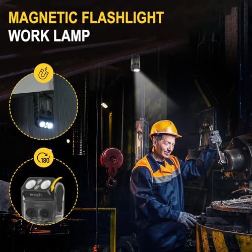 V20 Mini Lampe de Poche, Lampe Torche Rotatif à 180° avec UV 365nm, Alarme Buzzer 110dB, 1000 Lumen avec 13 Modes, IP67 étanche, pour le Camping la Randonnée(noir)