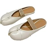 ZQW Soft Tabi Mules for Women Closed Toe Backless Flat Slides Comfortable Lightweight Slip on Shoes for Indoor Outdoor Daily Wear