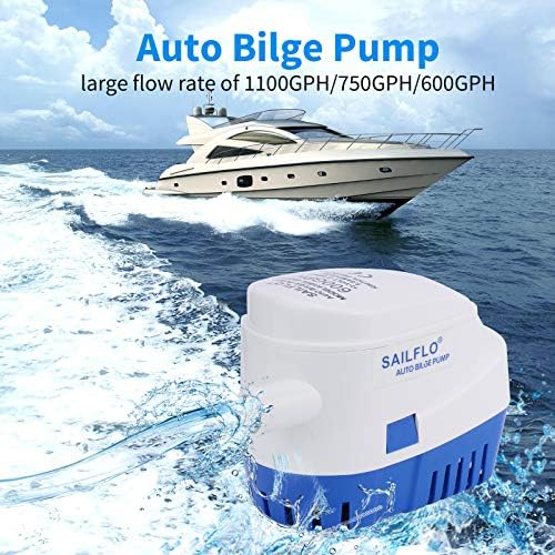 SAILFLO Bilge Pump Automatic 12v Pump for Boat 600 GPH /750 GPH/1100GPH 12 Volt DC Allinone