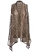 Anna-Kaci Womens Sleeveless Open Front Crochet Shawl Cardigan Bikini Cover Up, Brown, Medium/Large