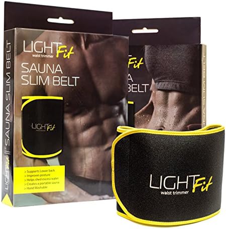 Light Fit Unisex Waist Trimmer Sauna Slim Belt, Large (9-Inch Width x 45-Inch Length)