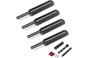 Magnetic Push Latches CBRIVE® 4 Pack Push to Open Cabinet Hardware Door Latch & Lock for Hidden Door Heavy Duty Magnet Push Release Drawer Pull Strong Pop Out for Kitchen RV Closet Tip On Close- Black