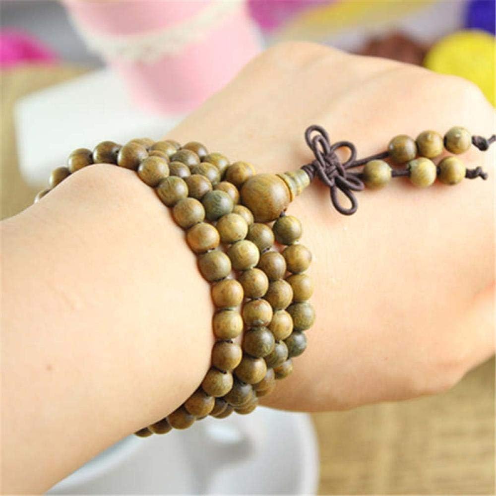 Buddha Beads Bracelet Natural Green Sandalwood Beaded Bracelets For