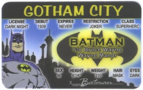 Ruksikhao Batman Fun Fake ID License
