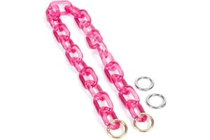 Yichain Chunky Acrylic Purse Strap Bag Chain Handle Replacement,Handbag Purse Making Accessory Decoration (Rose)