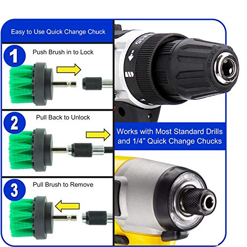 ProSMF Drill Brush Power Scrubber Set Cleaning Brushes for Kitchen Stove Oven Counters