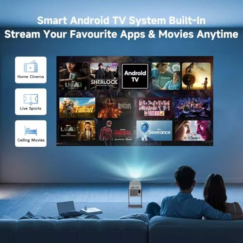 LaylaTang K300 Smart Projector, WiFi 6 & BT 5.4 for Outdoor Movie Night, 360° Stand with Auto Keystone, Native 1080P (4K Support) Portable Cinema for Backyard Gatherings & Summer Sports Season