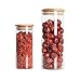 Luxtea Set of 2 Glass Jars Borosilicate Canister in Two Sizes with Bamboo Lid and Silicone Sealed Ring, Airtight Storage Cookie Candy Spice Tea Nuts Cereal