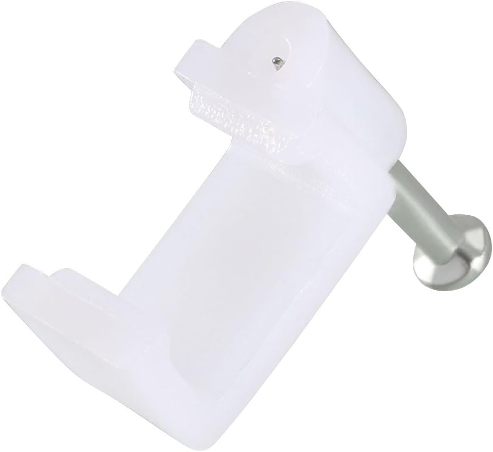 sourcing map Flat Cable Clip Nail Coaxial Tacks Wire Clips 10mm White 200pcs - Image 4