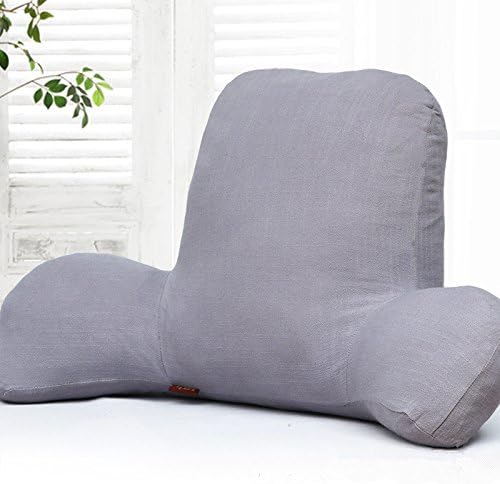 Long Back Reading Pillow Removable Cotton Cover Bed Rest Pillows Back Support Cushions for Car Sofa Chair (Grey)