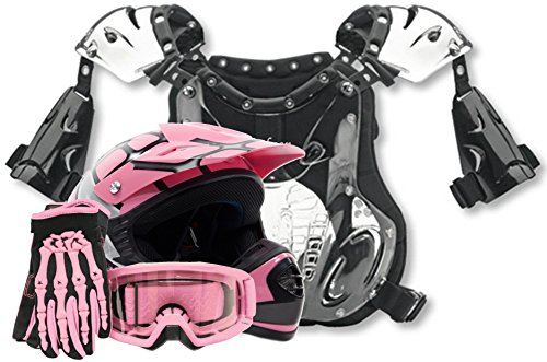 Youth Peewee Offroad Gear Combo Helmet Gloves Goggles Chest