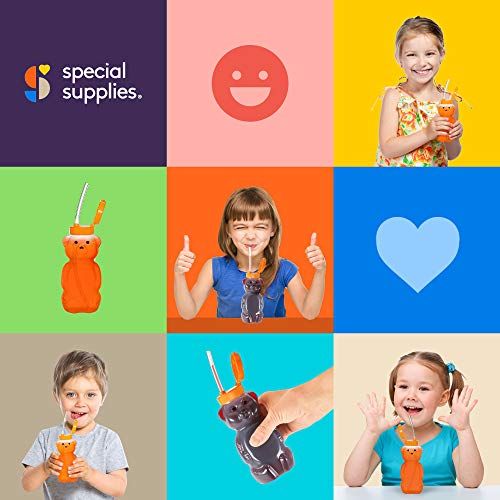 Special Supplies Honey Bear Straw Cup For Baby, 3 Straws, Squeezable