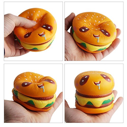 Gocheaper Squishy Toys,Yummy Hamburger Slow Rising Toy Cream Scented Charm Stress Reliever (Yellow)