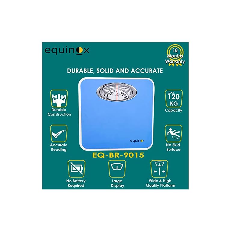 Equinox Personal Weighing Scale-Mechanical Eq-Br-9015, Blue - Maximize