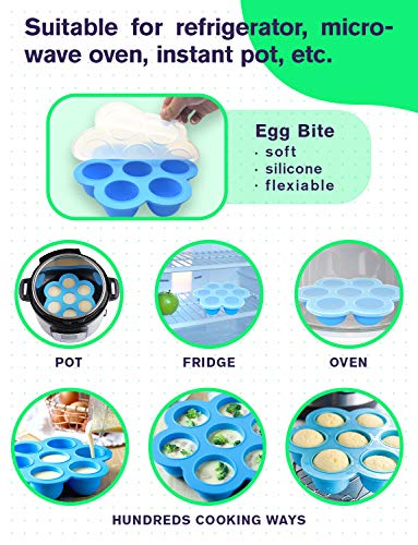 7 PCS Stackable Accessories for Instapot Set - Vegetable Steamer Basket, Egg Bites Molds, Springform Pan, Egg Steamer Rack and Anti-scald Gloves, Fit 5/6 / 8 qt Instapot and Pressure Cooker