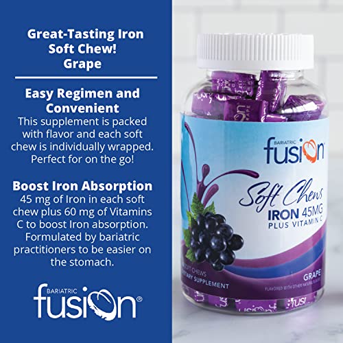 Bariatric Fusion Iron Soft Chew with Vitamin C Grape Flavored Iron