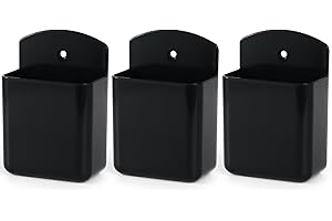 noonebutyou 3 Pcs Remote Control Holder Wall TV Remote Holder Self Adhesive Marker Holder, Wall Pen Holder Stroage for Home Office School (Black)