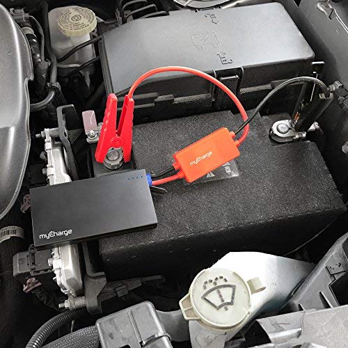 myCharge Adventure Jumpstart Portable Charger 6,600 mAh External Battery Pack with Detachable Jumper Cables - Black