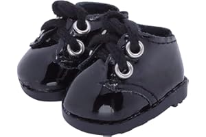 Etistta 17cm Doll Shoes for 17cm Doll Boots, 6.7 inch Doll Shoes Accessories (Black)