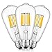CRLight 10W LED Edison Bulb 2700K Warm White 1000LM, 100W Incandescent Equivalent E26 Medium Base, ST64 Vintage LED Filament Bulbs, 360 Degrees Beam Angle, Non-dimmable, Pack of 3