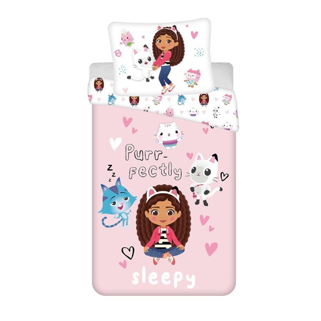 Gabby and the Magic House Bedding Set, Polycotton, Duvet Cover 135 x 200 cm and Pillowcase 80 x 80 cm