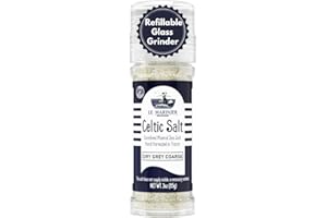 LE MARINIER CELTIC SALT Le Marinier French Sea Salt Dry Grey Coarse, 3oz Refillable Glass Grinder. Mineral Rich 100% Natural and Unrefined. Coarse Sea Salt Organic. Hand Harvested Mineral Salt (3oz Dry Grey Coarse)