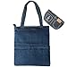 kilofly Womens Casual Shoulder Bag Tote Handbag + Canvas Pen Organizer Case Set