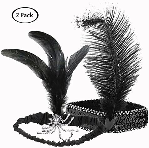 Dollshow 1920s Gatsby Flapper Headband for Women Party Dress-up Vintage Art Deco