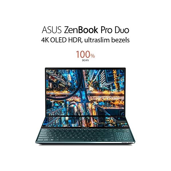 ASUS ZenBook Pro Duo UX581 OLED 4K Dual-Touchscreen 15.6" Laptop (Intel i9-10980HK, Nvidia GeForce RTX 2060, 32GB RAM, 1TB NVMe PCIe SSD, Windows 10) Includes Stylus Pen