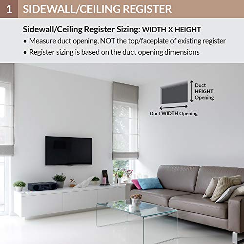 Accord ABSWWH2126 Sidewall/Ceiling Register with 2-Way Design, 12-Inch x 6-Inch(Duct Opening Measurements), White