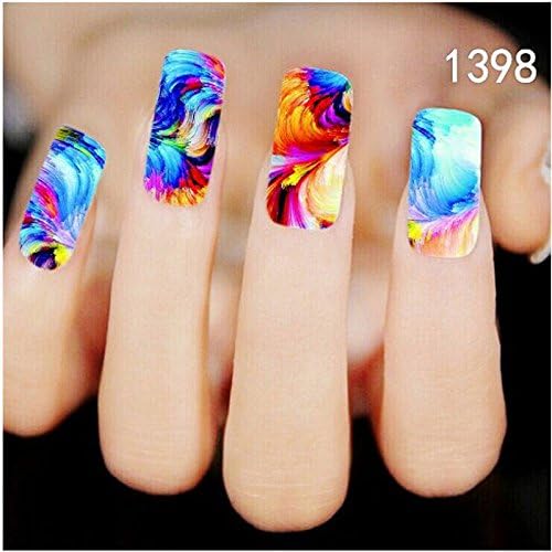 10Pcs Nail Art Stickers Fantastic Colorful DIY Fingernail Decoration Nail Decals Manicure Adhesive Foil Makeup Tool Nail Stickers