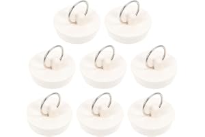 Yardenfun Bathtub Drain Stopper 8Pcs Rubber Sink Plug White Leak-Resistant for Bathroom and Kitchen Use
