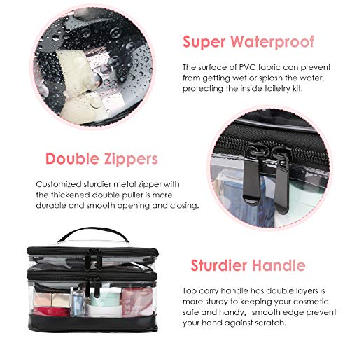 KIPBELIF Clear Makeup Bag Organizer - Multifunction Large Waterproof Portable Travel Makeup Cosmetic Bags 3 KIPBELIF Clear Makeup Bag Organizer - Multifunction Large Waterproof Portable Travel Makeup Cosmetic Bags