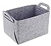 Storage Basket Felt Storage Bin Collapsible& Convenient Box Organizer with Carry Handles for Office Bedroom Closet Babies Nursery Toys Laundry (Light grey, 13.8inch（L）×9.5inch（W）×8.3inch（H）)