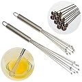 Hand Mixer/Egg Beater, High Quality Ball Whisks, Set of 2 Stainless Steel 10" & 12" from Tooba-Z, Multi Functional Kitchen Gadget for Mixing Desserts/Eggs/Gravy, Quicker & Better Aeration