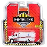 International Durastar Ambulance Fire Department Emergency Medical Services ALS Unit White H.D. Trucks Series 14 1/64 Diecast Model by Greenlight 33140 B